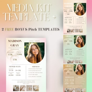 1 Page Media Kit Canva Template| Influencer Social Media Kit |Influencer, Blogger, TikTok, YouTube Media Kit |Influencer Rate Sheet Template
