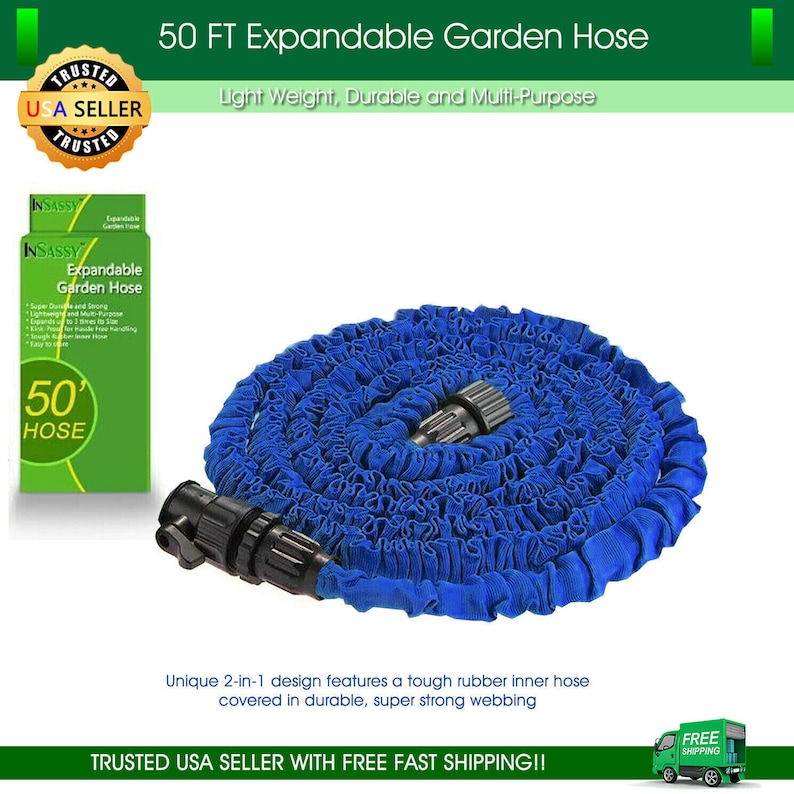 Garden Hose 25 FT 50 FT 75 FT Expandable Green Lightweight Heavy Duty