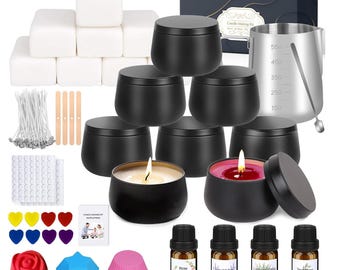 Full Candle Making Kit - DIY Supplies with Soy Wax, Essential Oils, color dyes