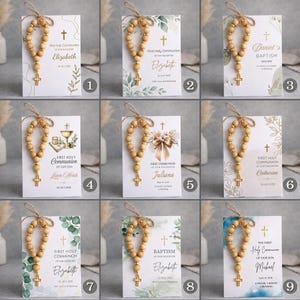 First Communion Favors – Mini Rosary, Baptism, Christening, Catholic Bulk Gift Keepsake, gastgeschenk kommunion, Cadeau Invite image 7