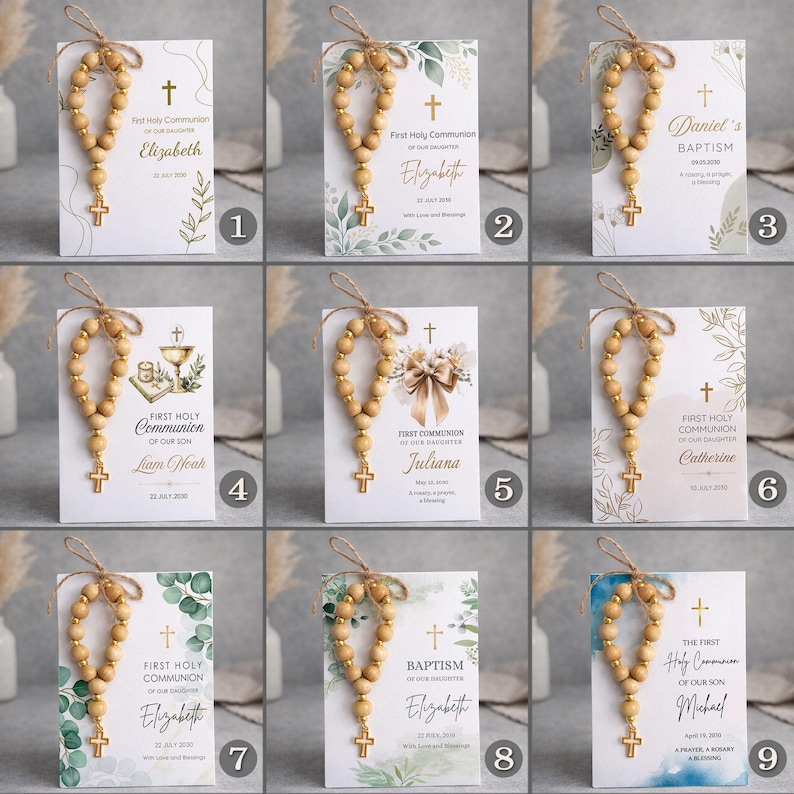 First Communion Favors – Mini Rosary, Baptism, Christening, Catholic Bulk Gift Keepsake, gastgeschenk kommunion, Cadeau Invite image 7