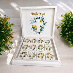 Saponette per Comunione - Saponette personalizzate per Prima Comunione, mini saponette per Battesimo, bomboniere per Cresima, Battesimo - Design a croce