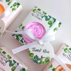 Eucalyptus Wedding Soap Favors,  Bridal Shower Soap Favors, Handmade Floral Soap Favors, personalized boxed soap  favors,Wildflower favors