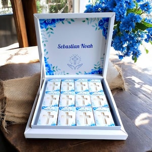 Saponette per Comunione - Saponette personalizzate per Prima Comunione, mini saponette per Battesimo, bomboniere per Cresima, Battesimo - Design a croce