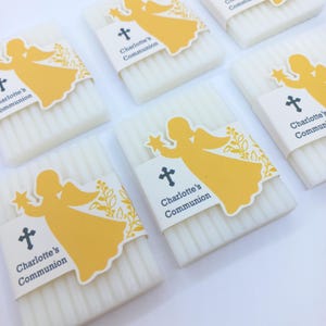 Bomboniere per la prima comunione - Mini sapone personalizzato, bomboniere per gli ospiti del battesimo - della cresima, bomboniere con angelo
