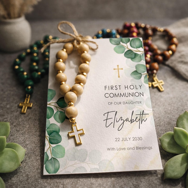 Baptism Favors – Mini Rosary, First Communion, Christening, Catholic Bulk Gift Keepsake, Taufe Gastgeschenk, Cadeau Invite image 5
