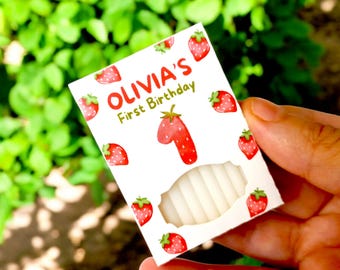 Berry First Birthday Soap Favors - Personalized Kids Party Gift - Strawberry Theme Party Favors, Girl 1th Birthday Favors, Berry Sweet Baby