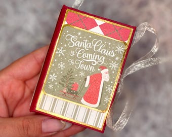 Handmade Mini Christmas Scrapbook Ornament Album, Keepsake Gift