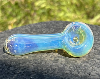 Pipa de fumar de vidrio iridiscente: cambia de color, portátil, 3,5"