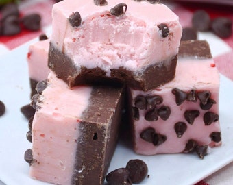 Chocolate Covered Strawberry Flavor 1/2 pound, gourmet fudge, homemade candy fudge, over 80 flavors to choose from!