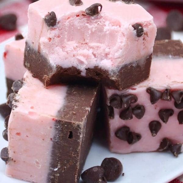 Chocolate Covered Strawberry Flavor 1/2 pound, gourmet fudge, homemade candy fudge, over 80 flavors to choose from!