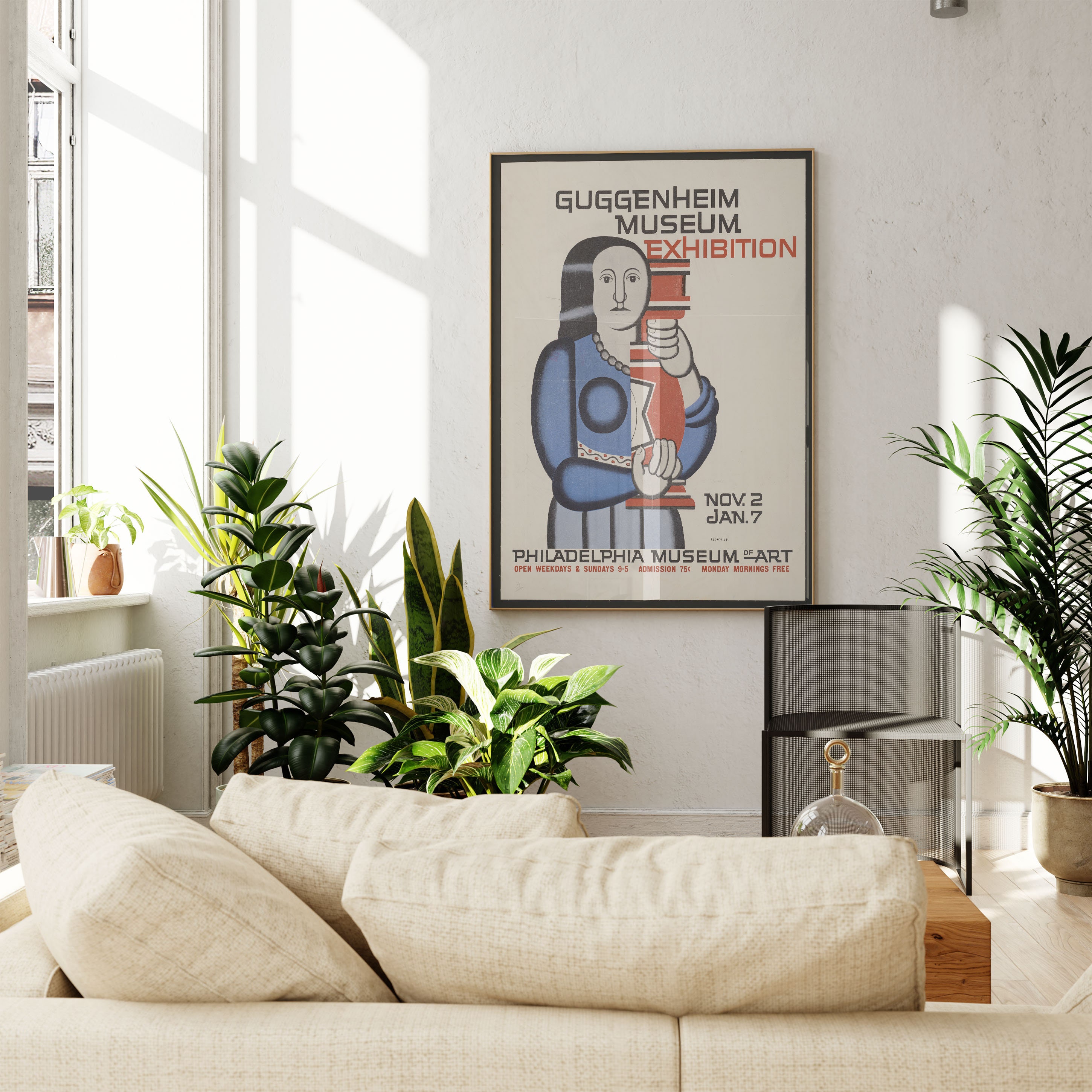 Guggenheim Museum Exhibition Poster, 1961 Philadelphia Museum of