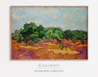 Vincent Van Gogh Famosi ulivi Pittura / Stampe d'arte famose stampabili / STAMPABILE Digitale / Arte murale stampabile vintage / Arte del paesaggio