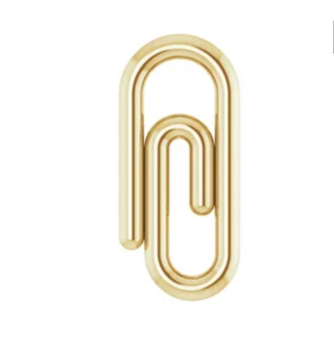 Paperclip Solid Solid Gold, Solid Sterling Silver Paperclip Connector Link Charm - Etsy