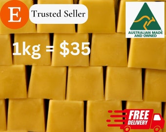 Beeswax, Beeswax Block 1kg, 100% Bees Wax Cosmetic Grade, Candle Making, Cosmetic Use, Australian Seller. Pure Organic Beeswax