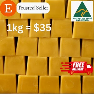 Beeswax, Beeswax Block 1kg, 100% Bees Wax Cosmetic Grade, Candle Making, Cosmetic Use, Australian Seller. Pure Organic Beeswax
