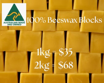Beeswax Blocks (100g to 4kg). Organic, Pure Yellow. 100% Bees Wax Cosmetic Grade, All Uses. Best Etsy Price. Australian Seller.
