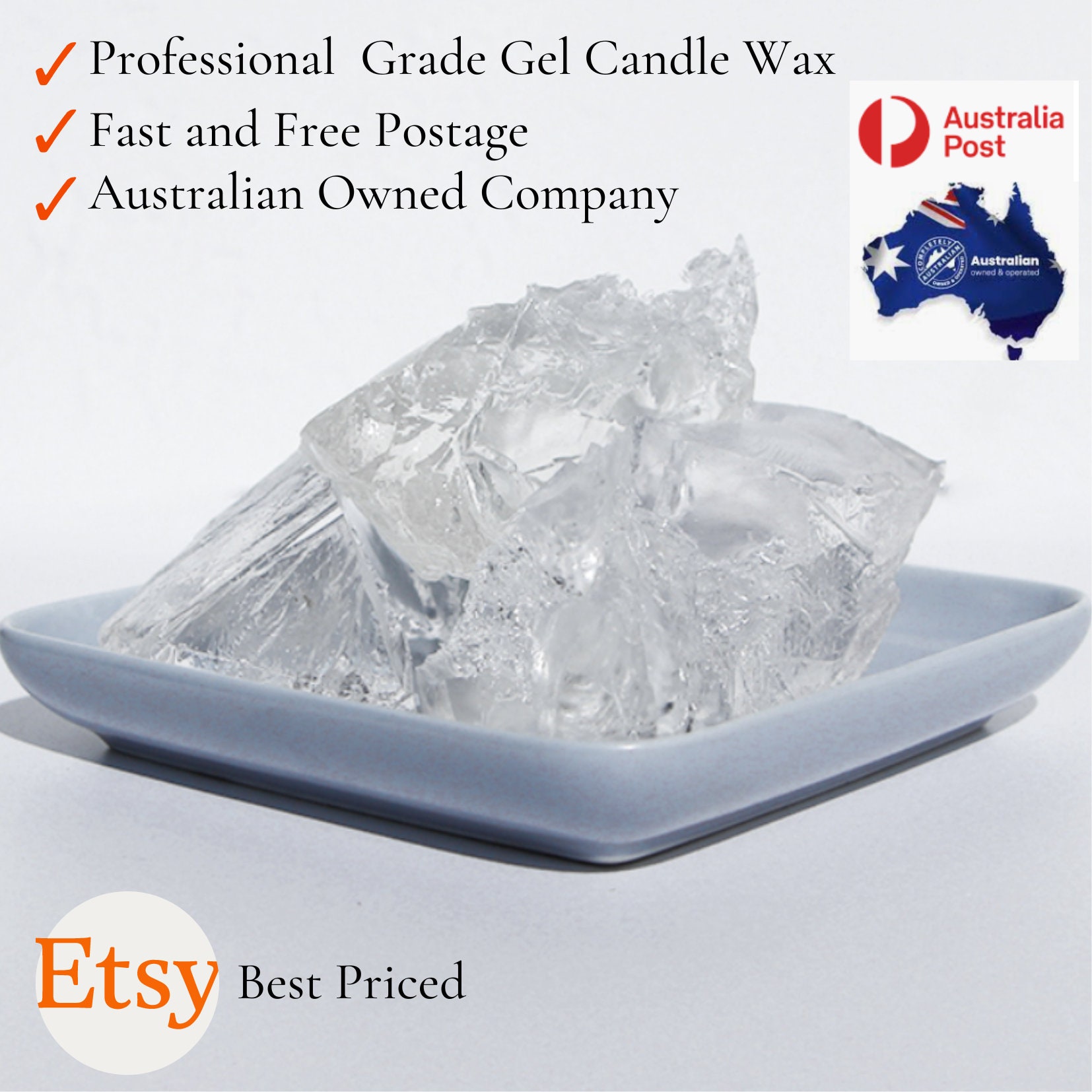 Gel Wax, Clear Gel Candle Wax Professional Grade 500g-10kg Crystal Clear  Gel Wax FREE POST 