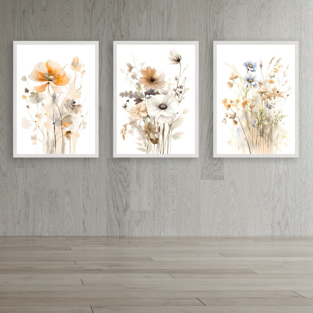 Bohohome Botanical Boho Art Watercolor Botanical Print Set of Etsy