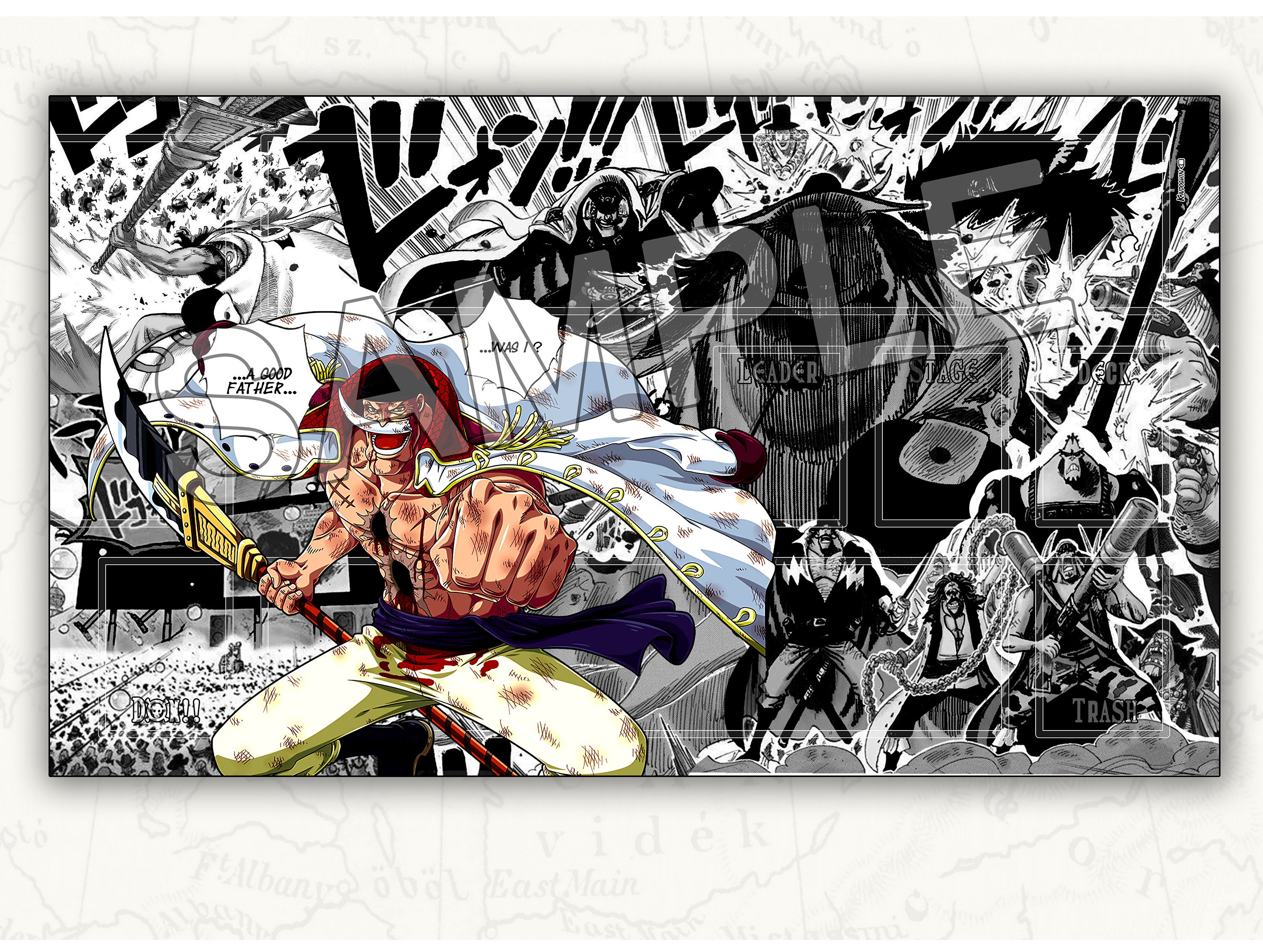Playmat WHITE BEAR Edward Newgate TCG One Piece Card Game - Etsy