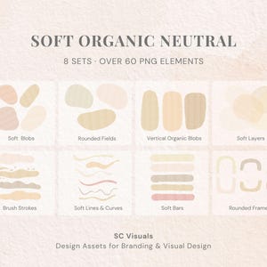 Soft Organic Design Elements, Neutral Branding Shapes Bundle, Commercial Use Elements