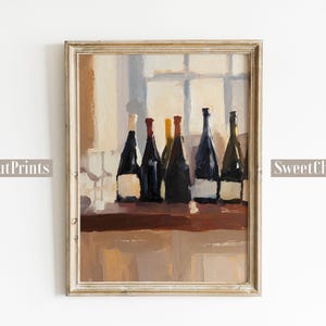 Old World Pub Wall Art, Printable British Pub Wine Art, Moody Vintage Wine Corner Oil Painting, Dark Tavern Wall Art Decor, Digital Download