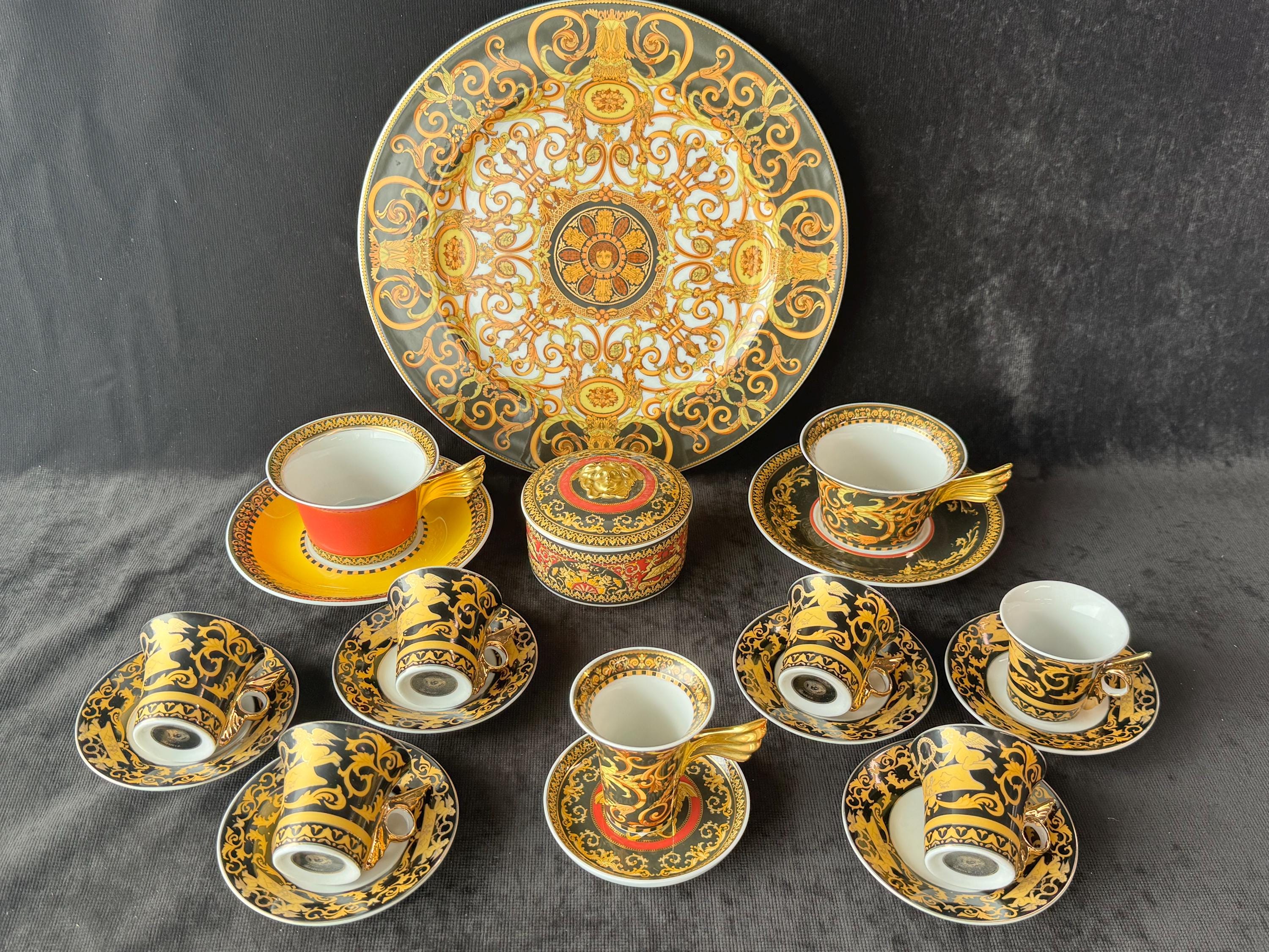 ヴィンテージ (アールデコ）ランチョンセット Rosenthal for Versace Barocco Porcelain Tea Set, Medusa Decor - Etsy