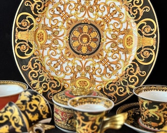 Rosenthal Versace Barocco Tea Set, Medusa Porcelain Dinnerware, Luxury Vintage Tableware, Collectible Versace China, Made in Germany
