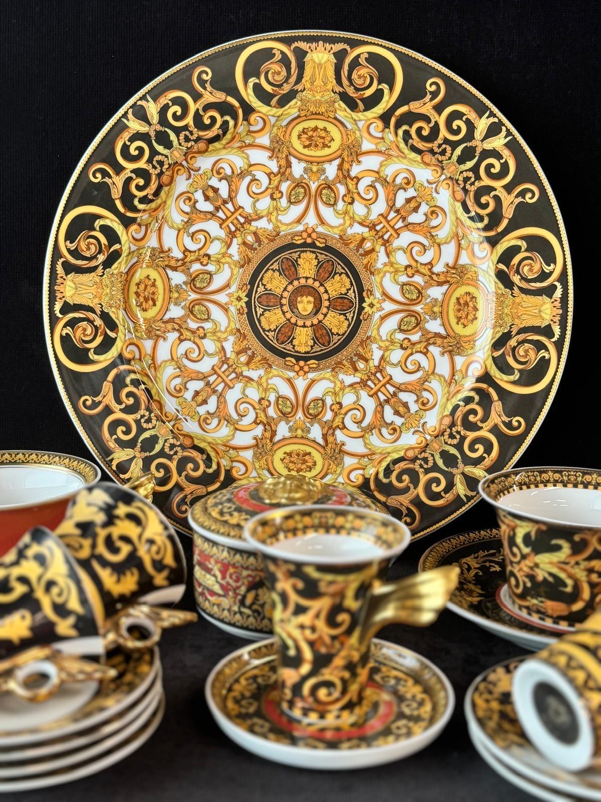 Rosenthal Versace Barocco Tea Set, Medusa Porcelain Dinnerware, Luxury Vintage Tableware, Collectible Versace China, Made in Germany