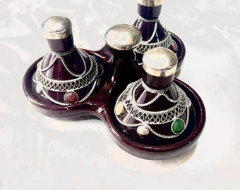 Handgemachte marokkanische Gewürz Tajine: Vintage Salz und Pfeffer Töpfe