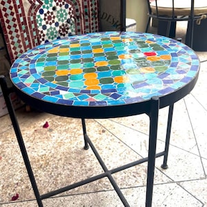 Garden Mosaic Table for Outdoor Patio 100%Handmade,Coffee Table Artwork, Dinner Table, Handmade table,Patio Decor, Living room Table