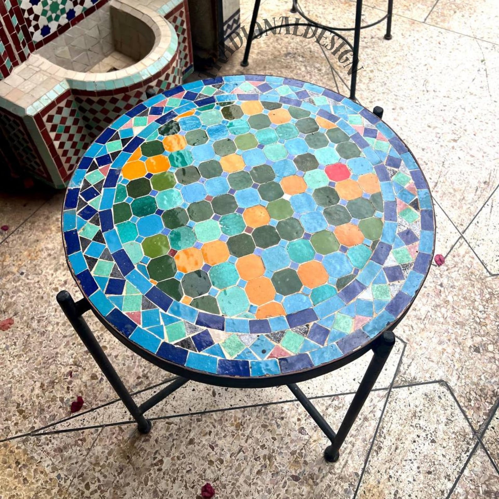 Handmade Moroccan Mosaic Tile Table: Outdoor Patio Decor - Etsy