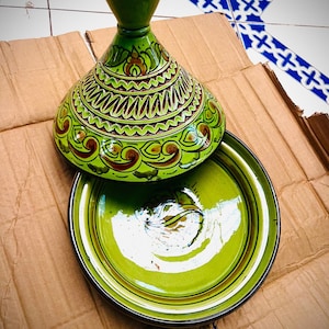 Moroccan Ceramic Tajine, Cooking & Serving Tagine, Kitchen Hand-painted Beurrier, Handmade Traditional Tagine, Bridesmaid Gift, Ceramic pot