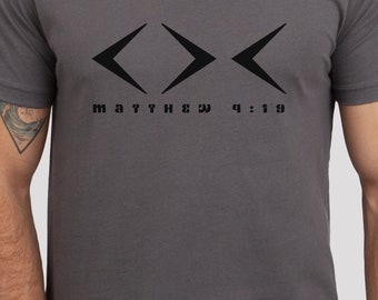 Jesus shirt Christian fish Matthew 4:19 bible verse Christian Apparel Fish Faith Clothing Christian T-Shirt Christian Gift T-shirt Ichthys