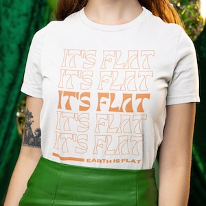 It&#39;s Flat, The Earth is Flat, Horizon, Sun and Moon, Firmament, Biblical, God&#39;s Work, Conspiracy Theory, Flat Earthers, Short Sleeve Tee