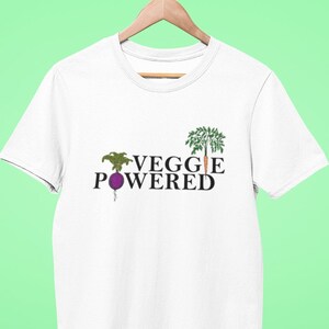 Veggie Powered, Vegan, Vegetarian, Plant Based, Strong, Gym Shirt, Soft Unisex Jersey Short Sleeve Tee, Gym T-shirt, Farmer&#39;s Market Tee