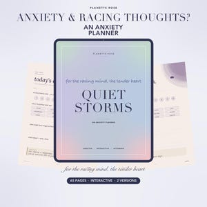 Planificador para aliviar la ansiedad, diario de seguimiento de preocupaciones y calma para mujeres, cuaderno de trabajo para la salud mental, diario de ansiedad GoodNotes, iPad, PDF