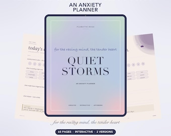 Anxiety Relief Planner, Worry & Calm Journal Tracker for Women, Grounding Mental Health Workbook Planner,Anxiety Journal GoodNotes, iPad,PDF