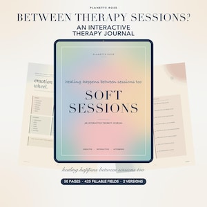 Therapy Journal & Mental Health Planner, Session Notes, Anxiety Self Care Workbook, Counseling Companion Tracker, GoodNotes iPad PDF