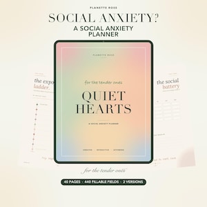 Social Anxiety Workbook Digital Download, Exposure Ladder and Confidence Scripts, GoodNotes iPad Planner, Fillable PDF for Women