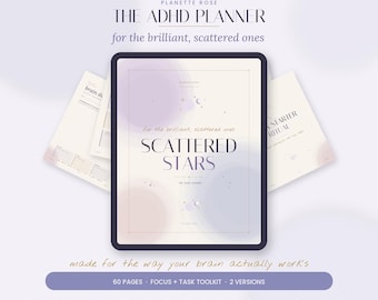 ADHD-planner voor vrouwen digitale download, hersendump, dopaminemenu en gewoontetracker, ADHD-dagplanner voor GoodNotes iPad, pdf