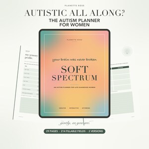 Autism Planner for Women, Late Diagnosed Autistic Adult Journal, Sensory Profile and Unmasking Workbook, Neurodivergent GoodNotes PDF