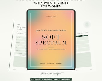 Autism Planner for Women, Late Diagnosed Autistic Adult Journal, Sensory Profile and Unmasking Workbook, Neurodivergent GoodNotes PDF