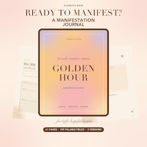 Manifestationsjournal, 369-Tage-Methode & Visionsaufbau mit Mondritualen, Gesetz der Anziehung zur Goldenen Stunde (GoodNotes iPad PDF)