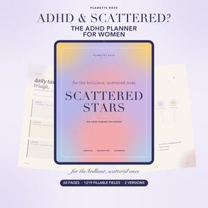 ADHD-planner voor vrouwen (digitale download), brainstormsessie, dopamine-menu en gewoonte-tracker, ADHD-dagplanner voor GoodNotes iPad, PDF