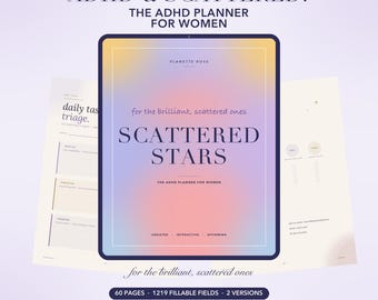 ADHD Planner for Women Digital Download, Brain Dump, Dopamine Menu and Habit Tracker, ADHD Daily Planner for GoodNotes iPad, PDF