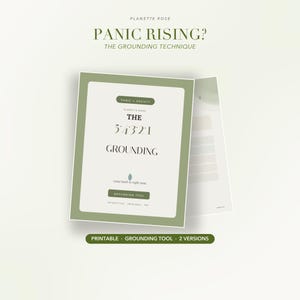 Tecnica di radicamento 5-4-3-2-1 stampabile, scheda per affrontare gli attacchi di panico, foglio di lavoro di radicamento sensoriale per gli attacchi d'ansia, PDF per GoodNotes iPad