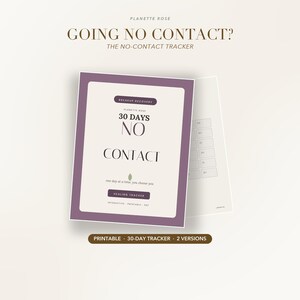 Planificador imprimible de la regla de no contacto, lista de verificación del reto de 30 días sin contacto para la recuperación tras una ruptura, registro diario de desintoxicación de ex, PDF de GoodNotes para iPad