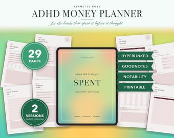 ADHD Money Planner, Budget Workbook for ADHD Adults, Impulse Spending Tracker, Neurodivergent Finance Journal, GoodNotes iPad PDF