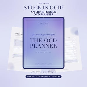 Intrusive Thoughts OCD Companion Workbook, Gentle Self Help Journal for OCD Triggers and Support, GoodNotes iPad Fillable Pdf